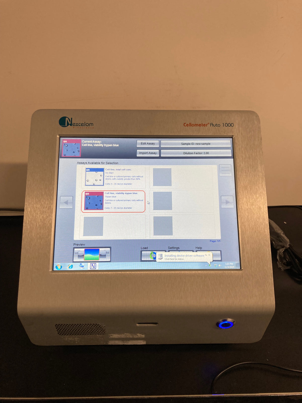 Nexcelom Bioscience Cellometer Auto 1000 Cell Counter
