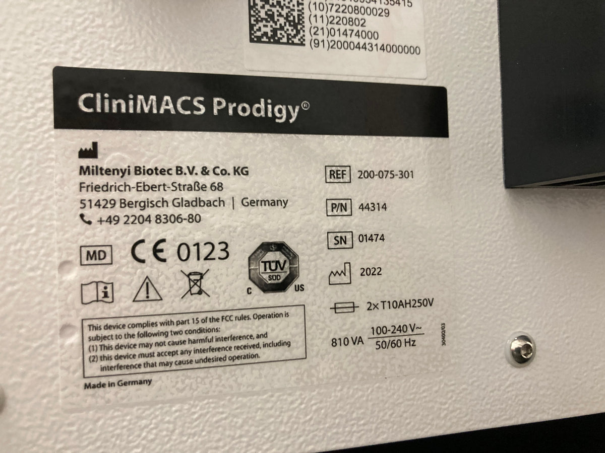 2022 Miltenyi Biotec CiniMACS Prodigy Cell Processing Instrument with CliniMACS Electroporator