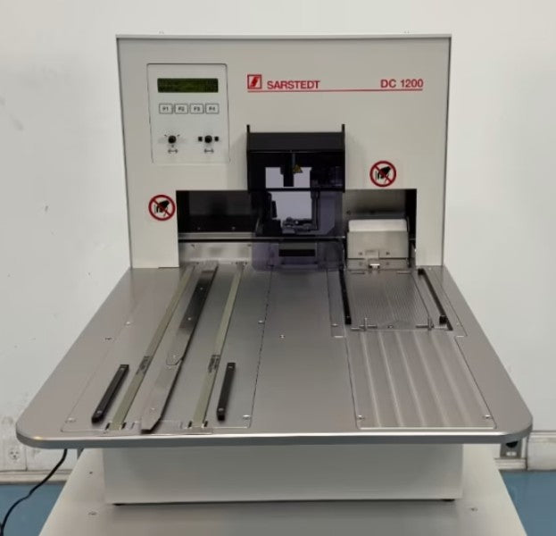 SARSTEDT DC1200 Automated Tube Decapper w/Air Supply & Base Cabinet (Unused)