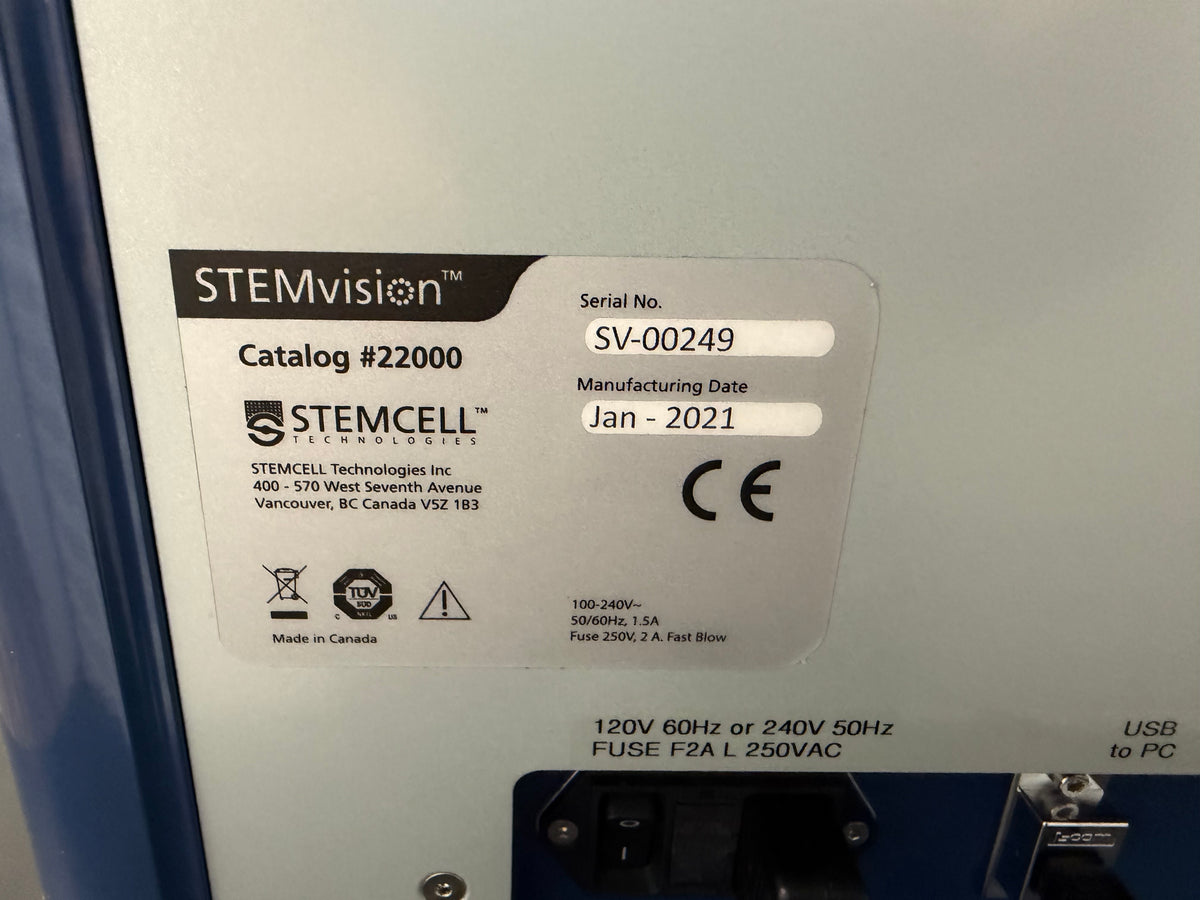 Stemcell STEMvision Automated Cell Counter Catalog# 22000 (DOM 2021)