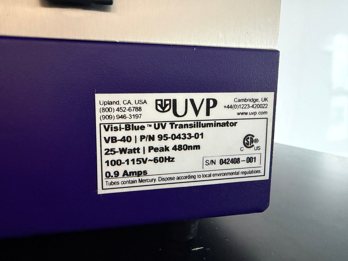 UVP VB-40 Visi-Blue UV Transilluminator P/N 95-0433-01